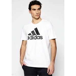 NEW Adidas Men's White and Black Logo Tee